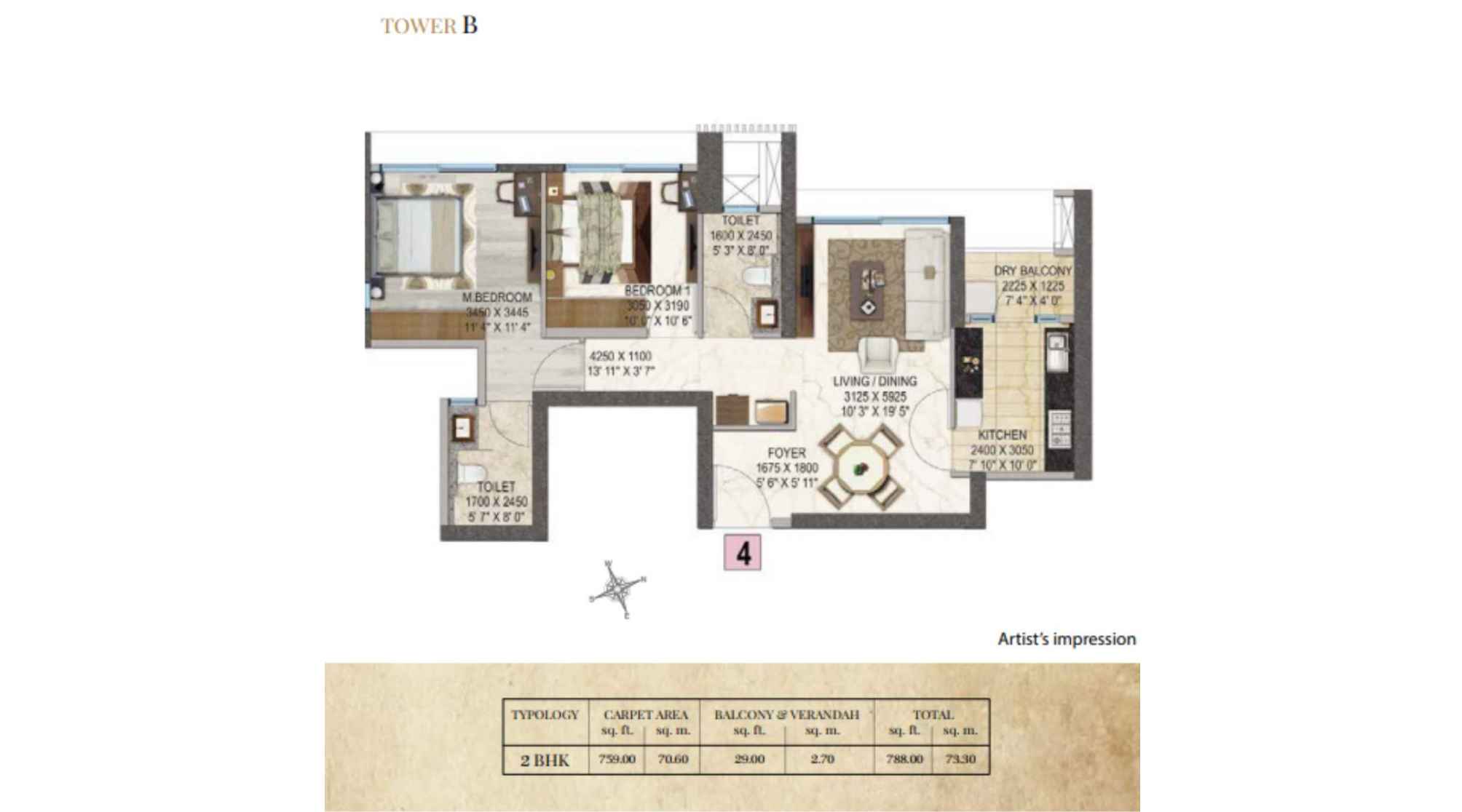 Salsette-27-Floor-Plan-Tower-A-2-BHK-788-Sqft