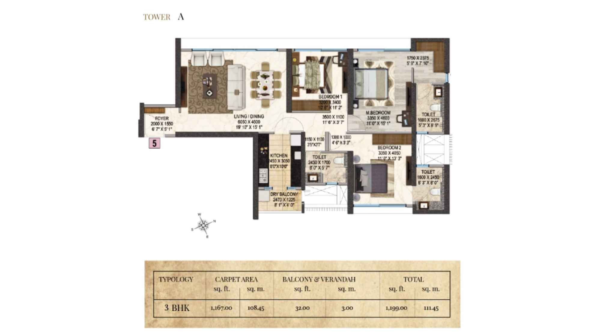 Salsette-27-Floor-Plan-Tower-A-3-BHK-1199-Sqft