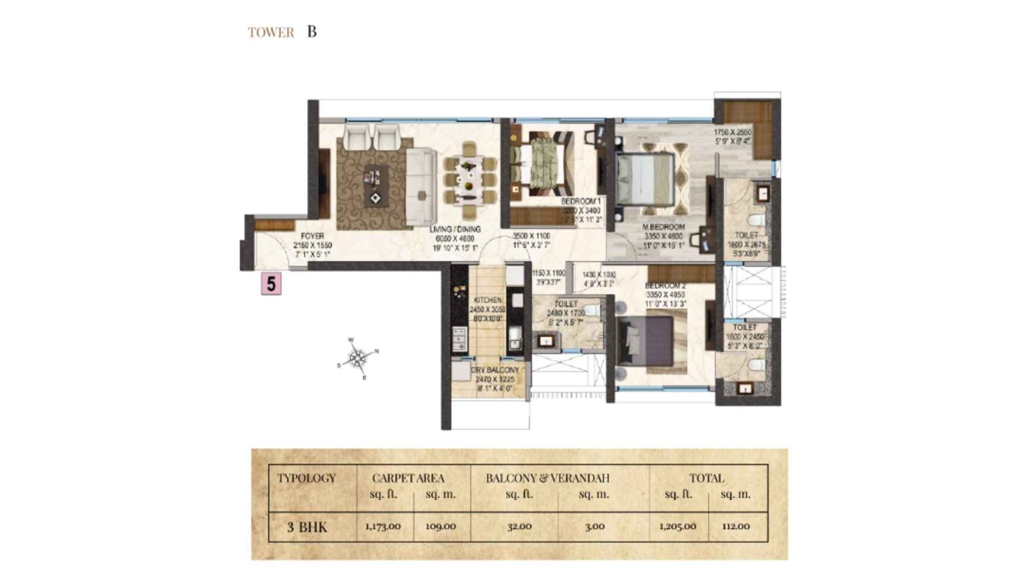 Salsette-27-Floor-Plan-Tower-B-3-BHK-1205-Sqft